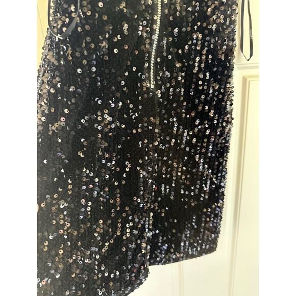 Forever 21 Black Sequin Mini Dress with Silver Turtle Neck S - Picture 6 of 7